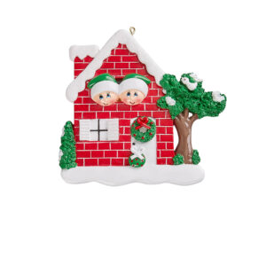 Personalized New Red Brick House Christmas Tree Ornamen
