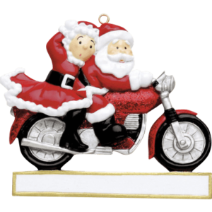 Motorcycle Couple Christmas Tree Ornament