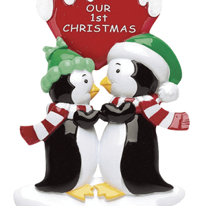 Kissing Penguins Personalized Christmas
