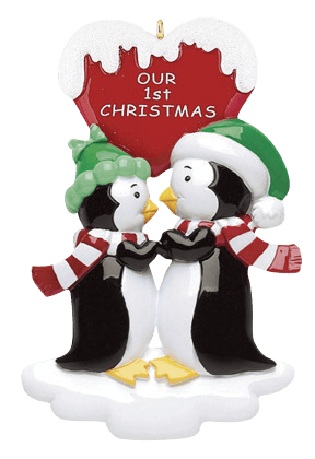 Kissing Penguins Personalized Christmas