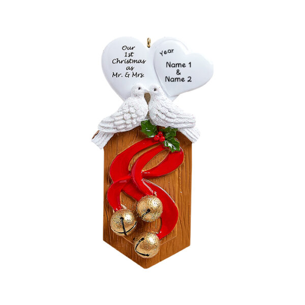 Dove Love Personalized Christmas tree Ornament 2