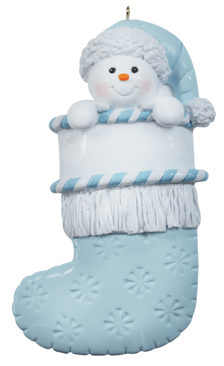 Snow baby stocking blue