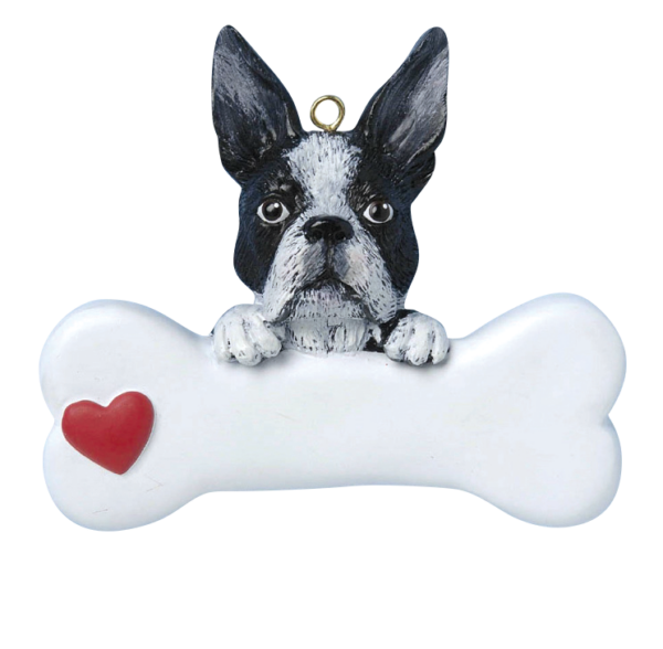 Personalized BostonTerrier Dog Breed Christmas Tree Ornaments
