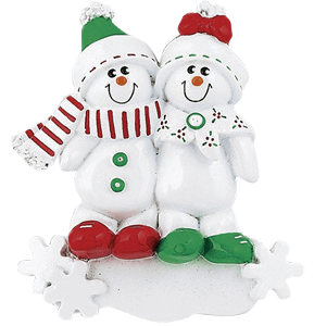 Snowman Sled Couple Personalized