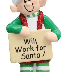 Elf Worker Personalized Christmas Tree Ornament