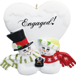 Engaged Couple Christmas Tree Ornament