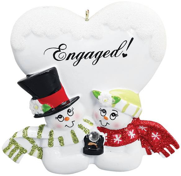Engaged Couple Christmas Tree Ornament