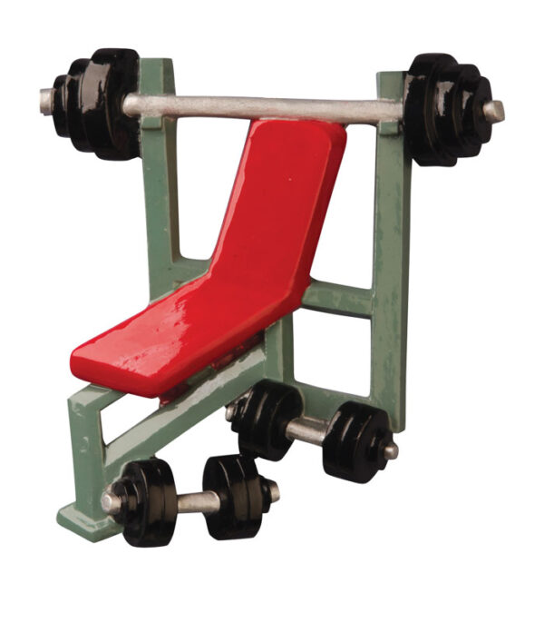 Red Bench Press Weight Trainer Personal Christmas Tree Ornament