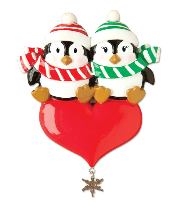Penguin Couple Red Heart