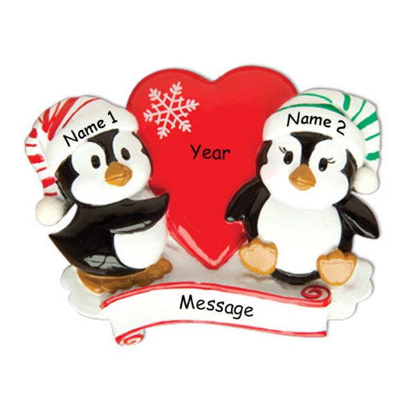 Penguin Couple Red Heart 3