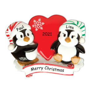 Penguin Couple Red Heart - 2
