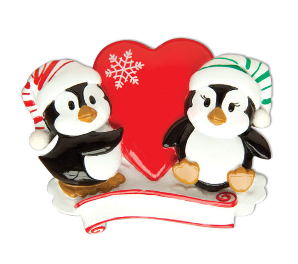 Penguin Couple Red Heart