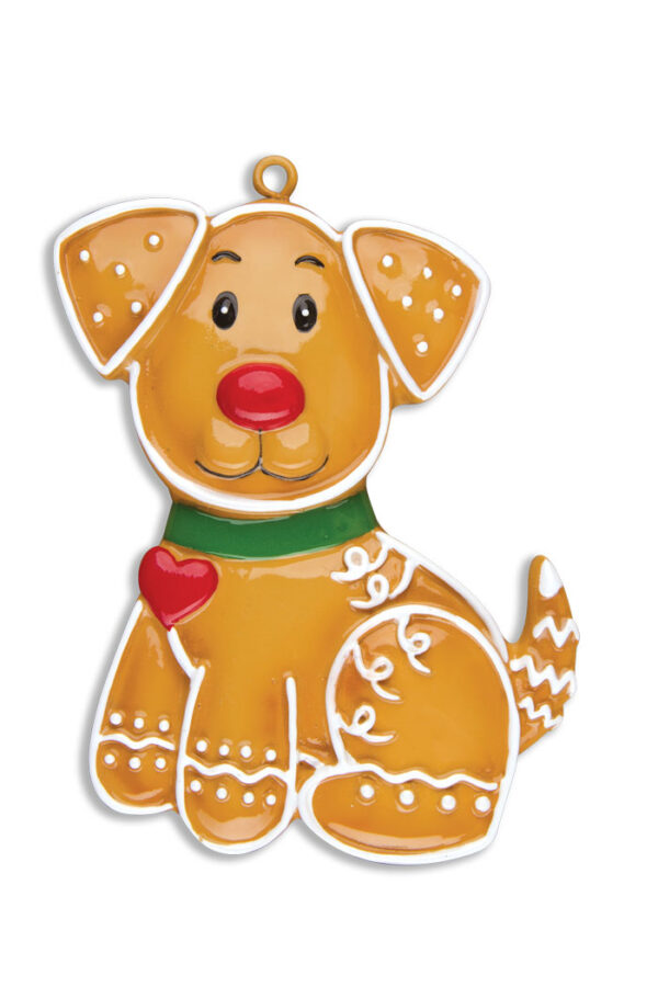 Gingerbread Dog Personalized Christmas Tree Ornament