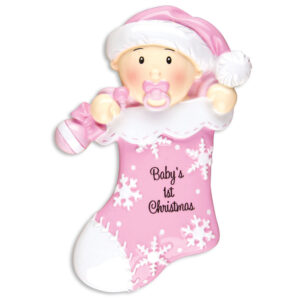 Baby's First- Pink Stocking