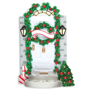 Front Door with Steps Personalized Christmas Tree Ornament