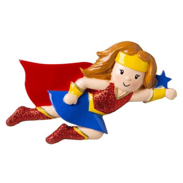 Personalized Flying Super Girl Christmas Tree Ornament
