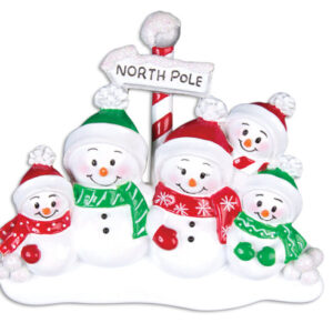 Family of 5 at the North Pole Personalized