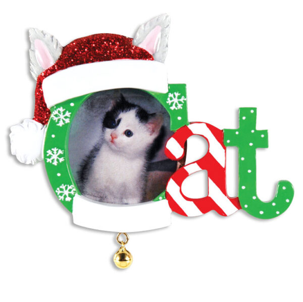 Cat Picture Frame Personalized Christmas Tree Ornament