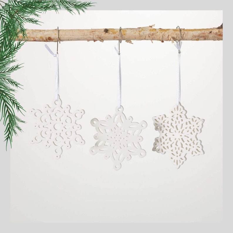 Ceramic Snowflakes Christmas Tree Ornament