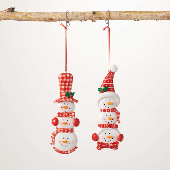 stacked snowmen ornament
